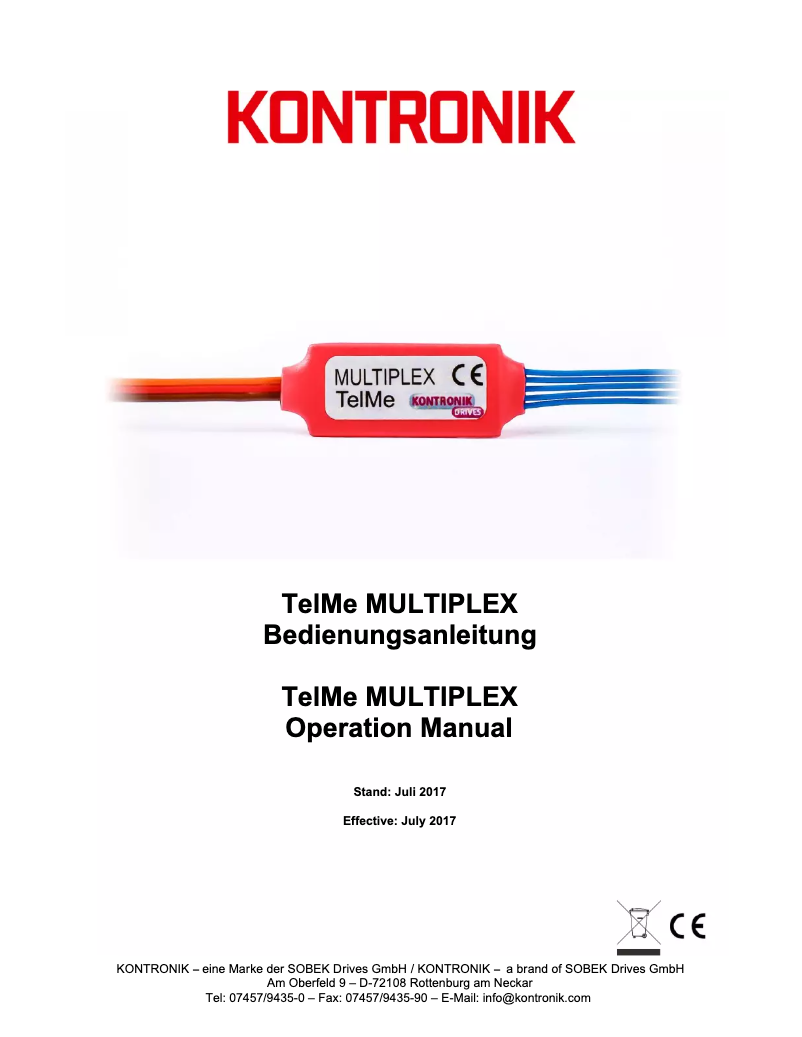 Page 1 de la notice Manuel utilisateur KONTRONIK 9760