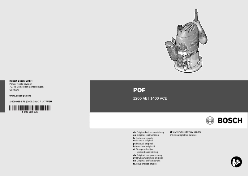 Page n°1 - Manuel utilisateur Bosch POF1200AE