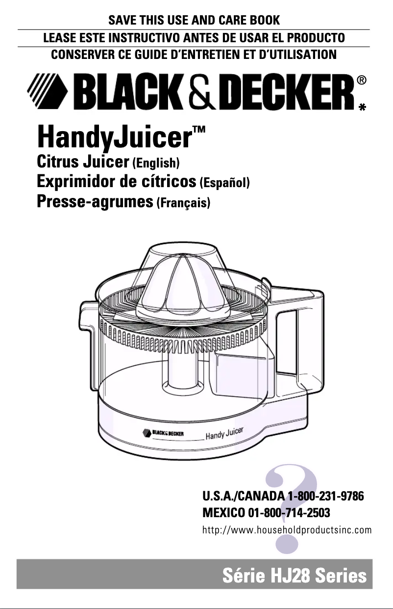Image de la première page du manuel de l'appareil HJ28