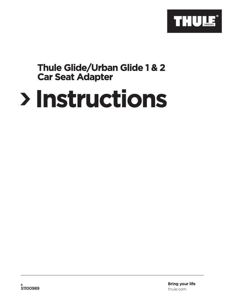 Page 1 de la notice Manuel utilisateur Thule Urban Glide 1 & 2 Car Seat Adapter