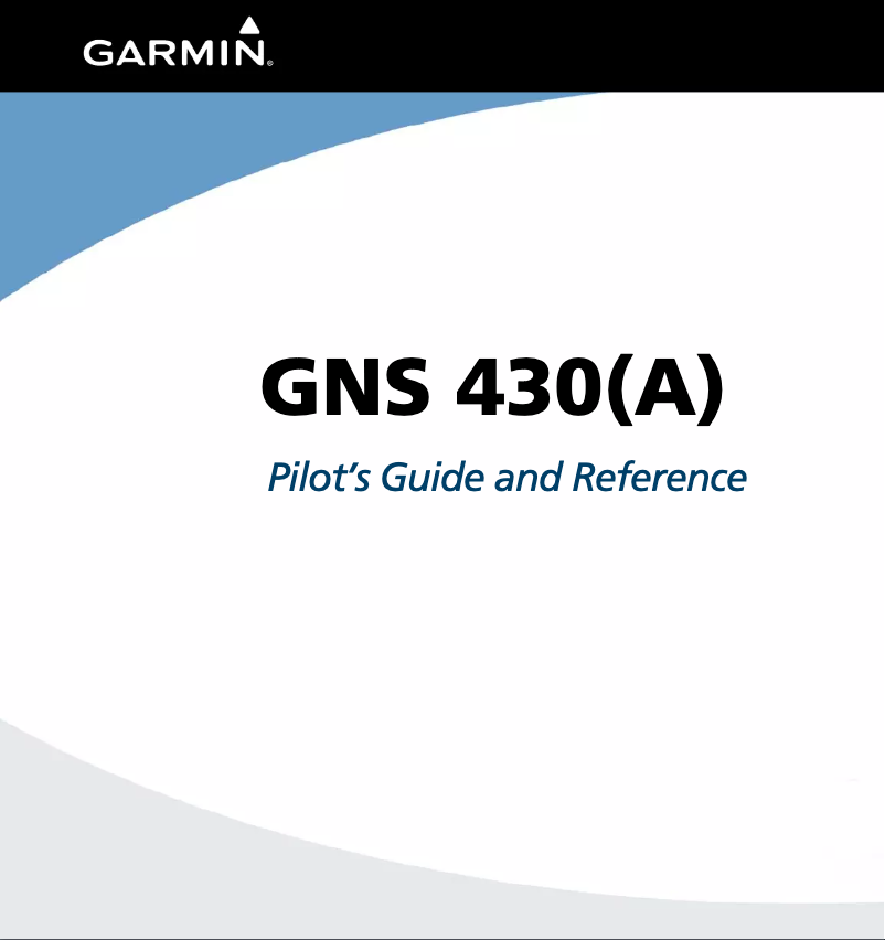 Page n°1 - Manuel utilisateur Garmin GNS 430