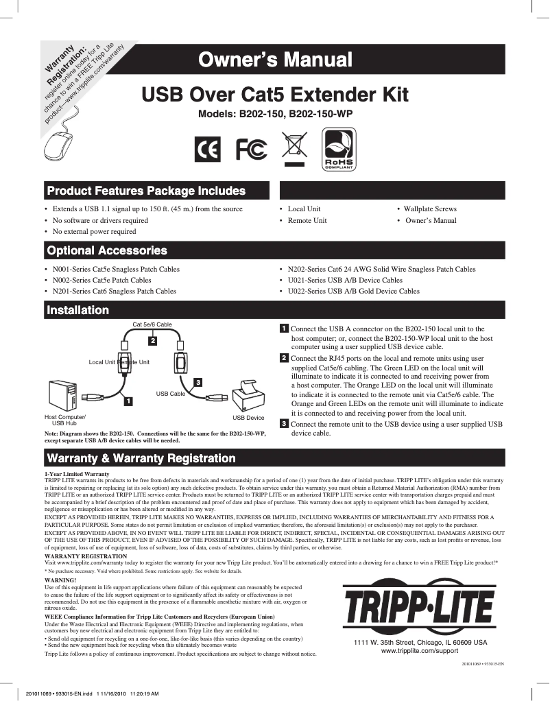 Page n°1 - Manuel utilisateur Tripp Lite B202-150