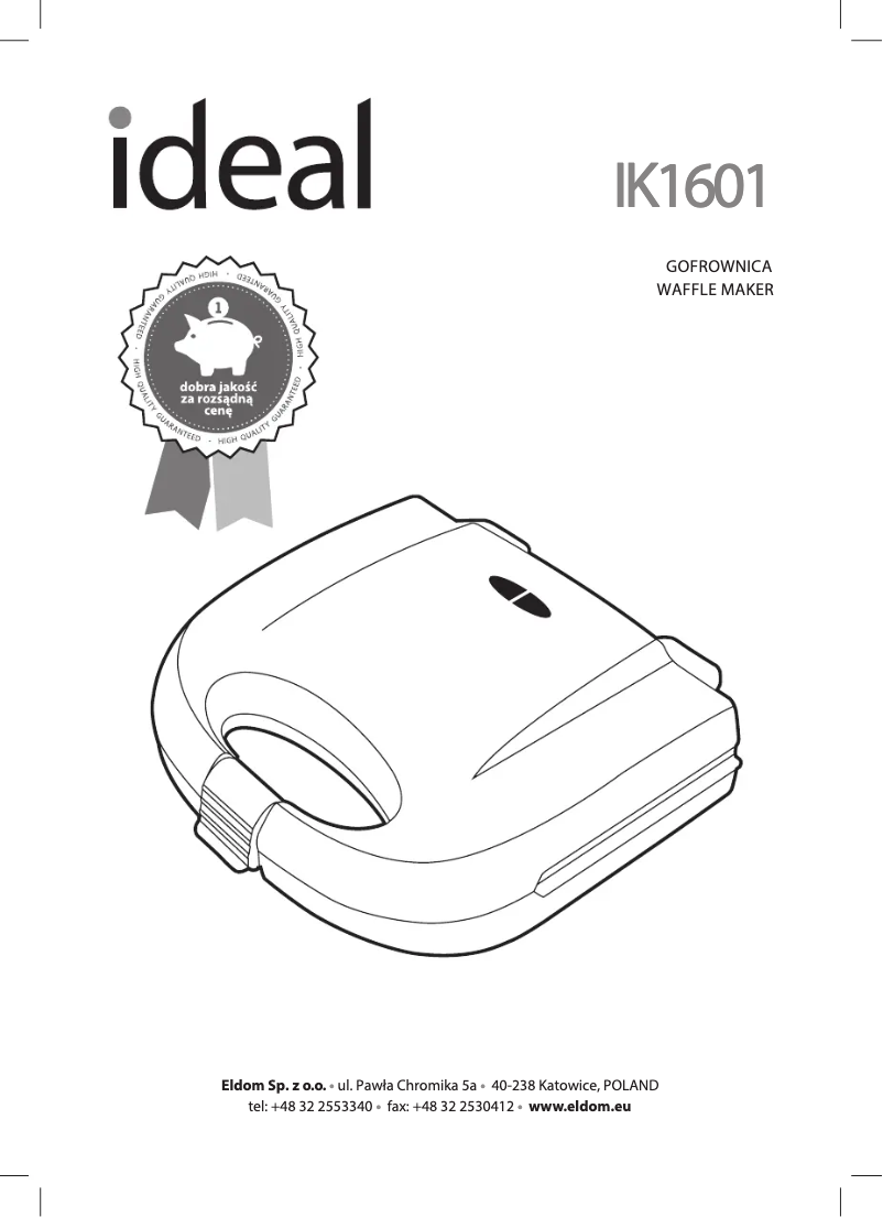 Page n°1 - Manuel utilisateur Eldom IDEAL IK1601