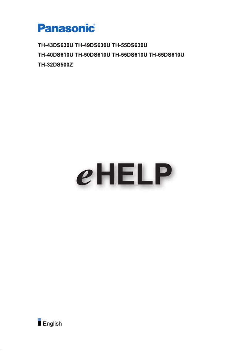 Page 1 de la notice Manuel utilisateur Panasonic TH-40DS610U