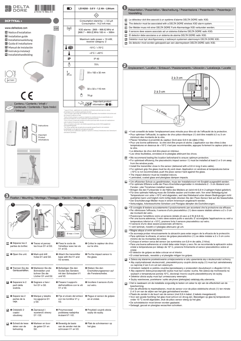 Página 1 del manual Manual de usuario Delta Dore Tyxal+ DCP
