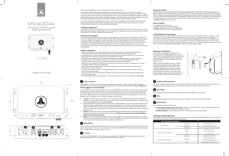 Page n°1 - Manuel utilisateur JL Audio MV400/4i