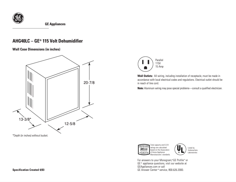 Image de la première page du manuel de l'appareil AHG40LC