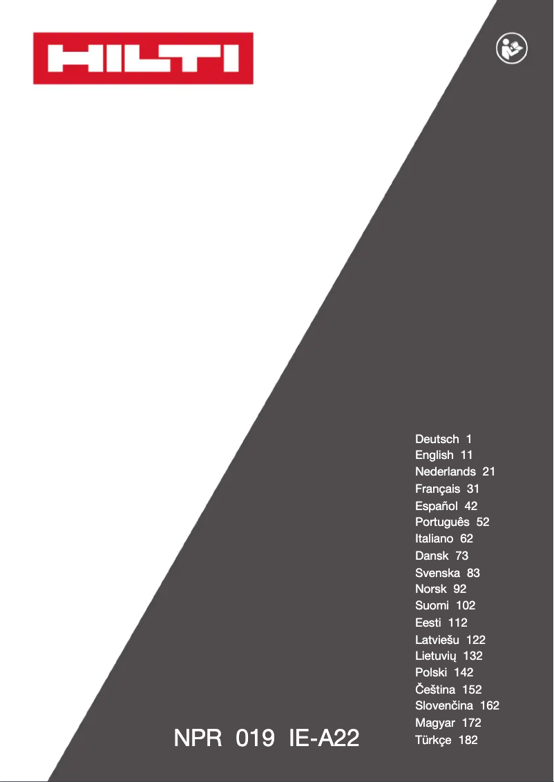 Image de la première page du manuel de l'appareil NPR 019 IE-A22