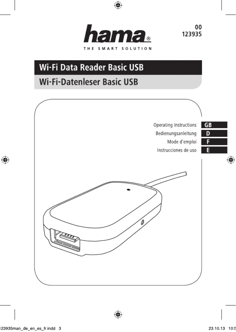 Page 1 de la notice Manuel utilisateur Hama 00123935
