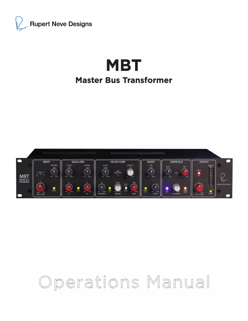 Page n°1 - Manuel utilisateur Rupert Neve Designs MBT
