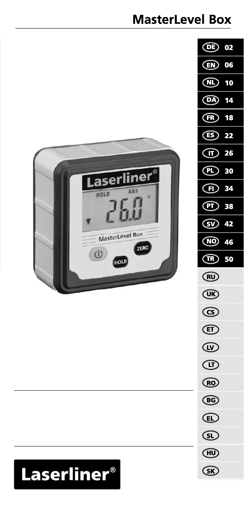 Page 1 de la notice Manuel utilisateur Laserliner MasterLevel Box