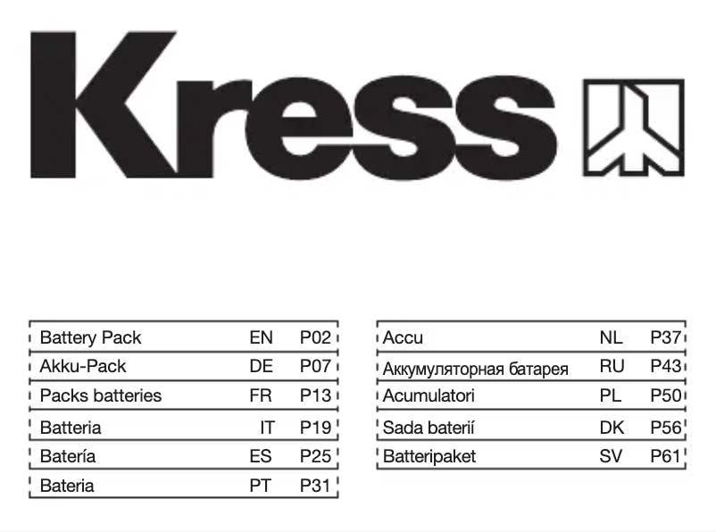 Page 1 de la notice Manuel utilisateur Kress KAB24
