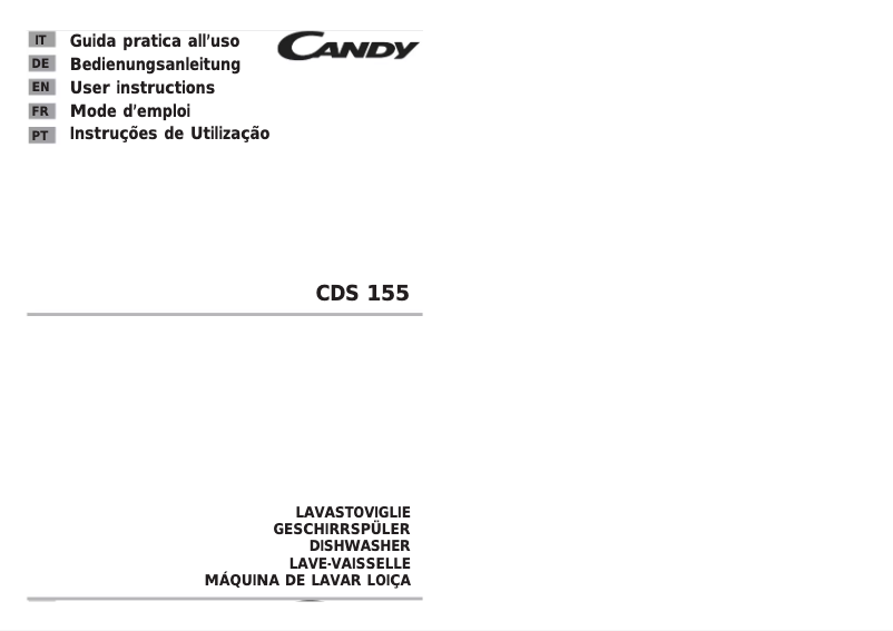 Page 1 de la notice Manuel utilisateur Candy CDS 155 X/1