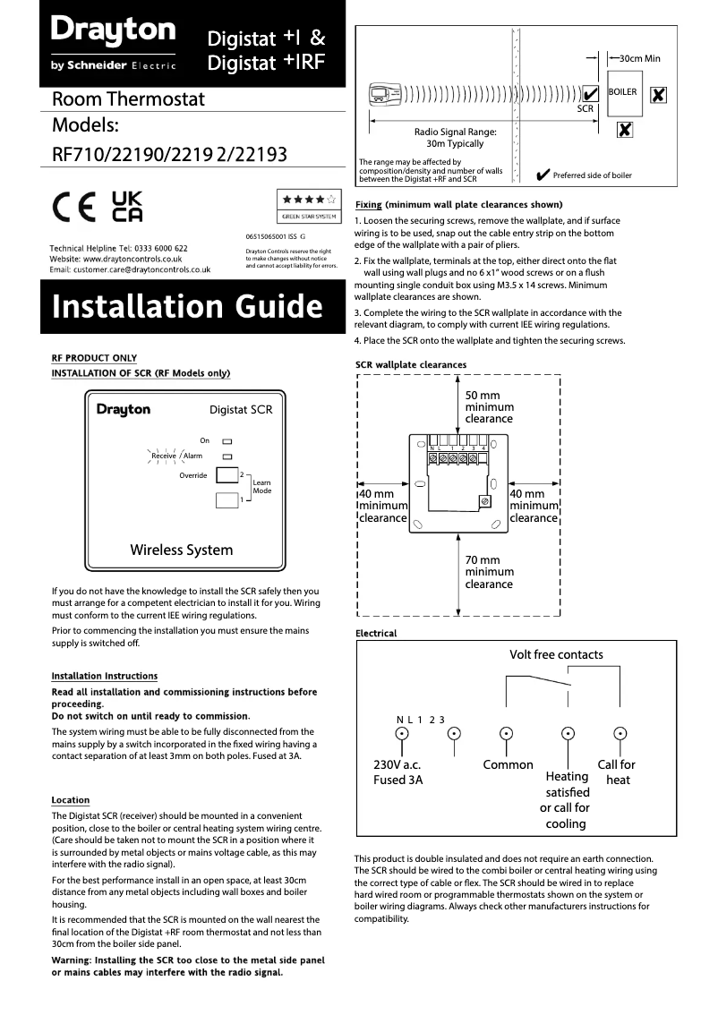 Image de la première page du manuel de l'appareil Digistat+1