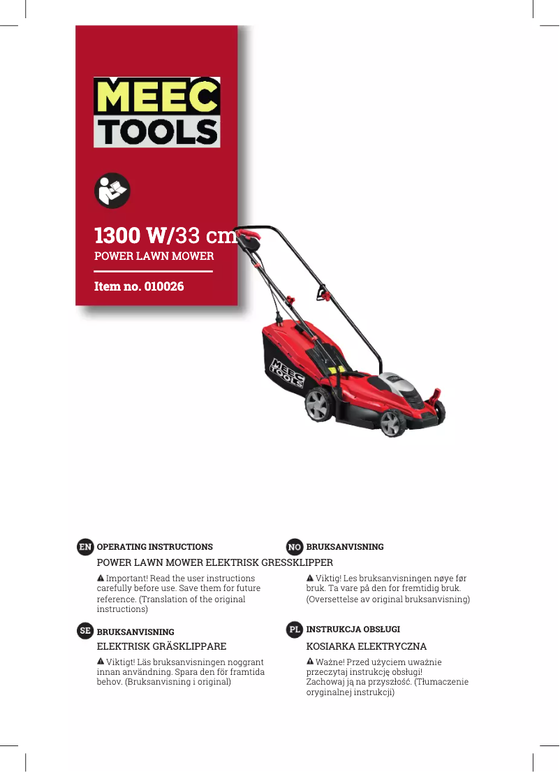 Page n°1 - Manuel utilisateur Meec Tools 010-026