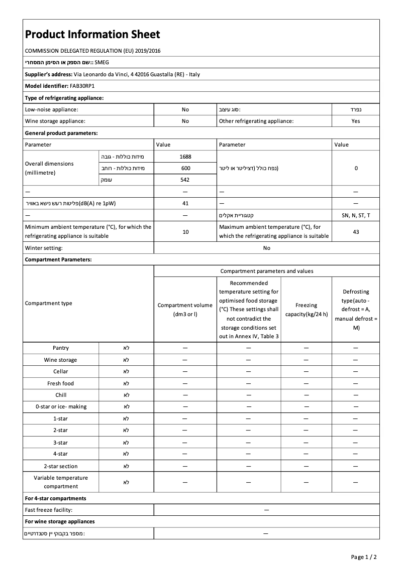 Image de la première page du manuel de l'appareil FAB30RP1