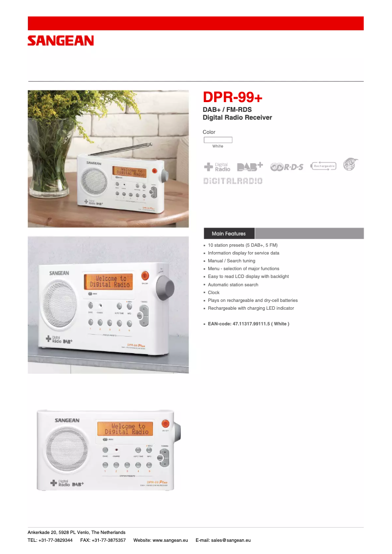 Image de la première page du manuel de l'appareil DPR-99+