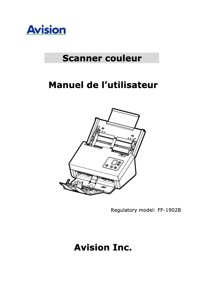 Page 1 de la notice Manuel utilisateur Avision AD370i