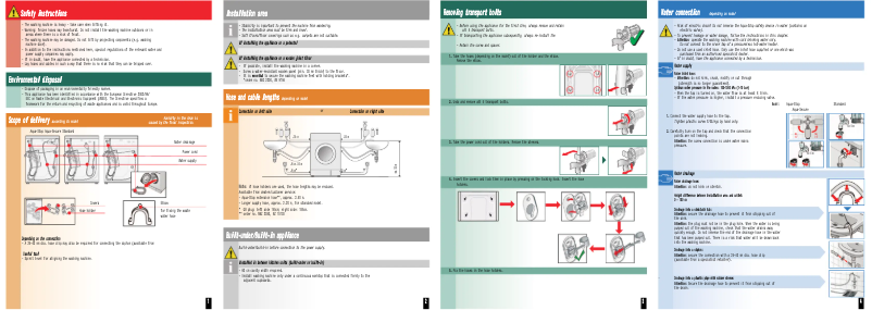 Page 1 de la notice Guide d'installation Siemens WM12S425GC