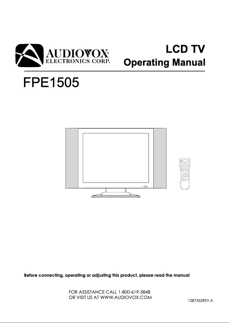 Page 1 de la notice Manuel utilisateur VOXX FPE1505