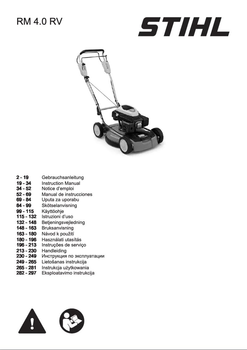 Page 1 de la notice Manuel utilisateur Stihl RM 4 RV