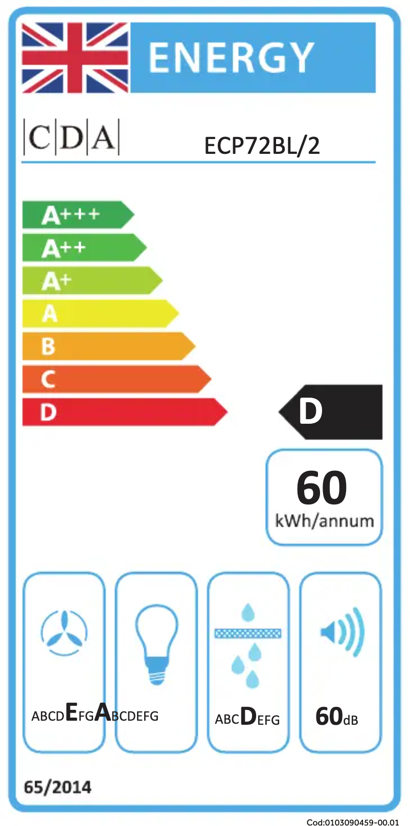 Page n°1 - Label énergétique CDA ECP72BL