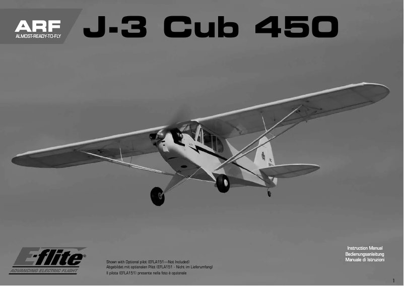 Page n°1 - Manuel utilisateur E-flite J-3 Cub 450