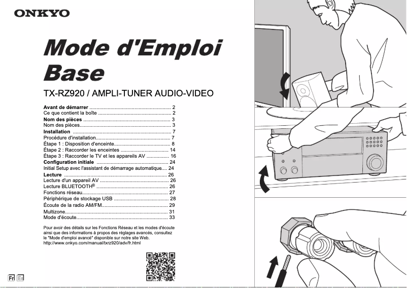 Image de la première page du manuel de l'appareil TX-RZ920