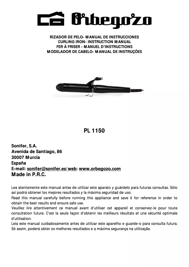 Image de la première page du manuel de l'appareil PL 1150