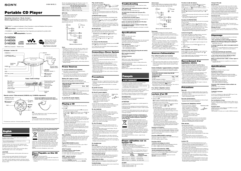 Image de la première page du manuel de l'appareil D-NE006
