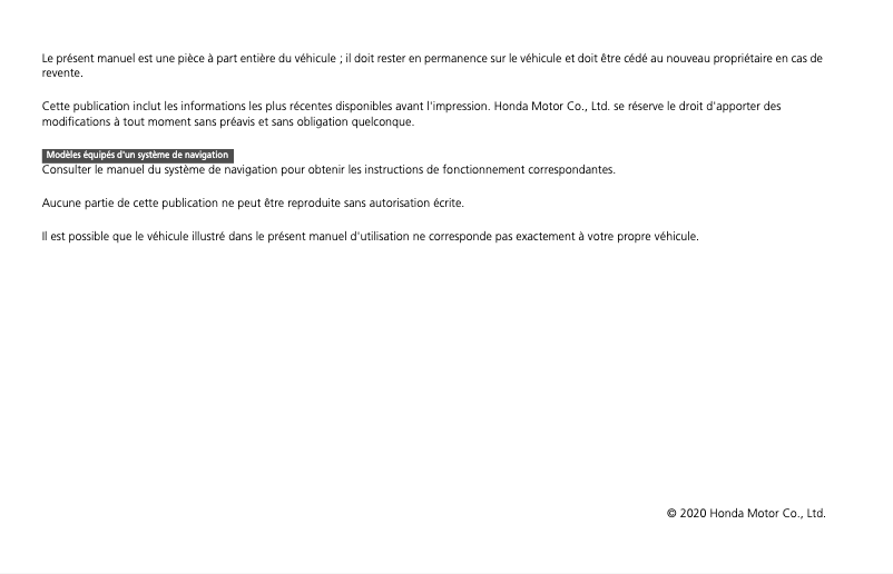 Page 1 de la notice Manuel utilisateur Honda Goldwing (2021)