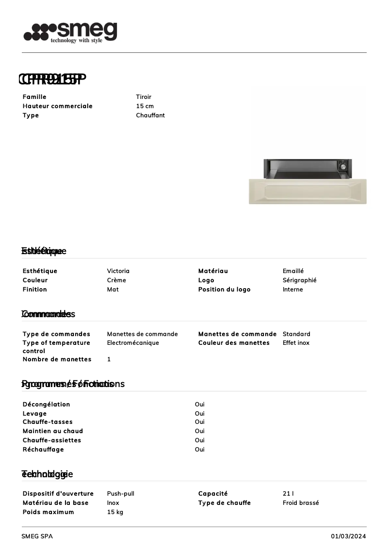 Image de la première page du manuel de l'appareil CPR915P