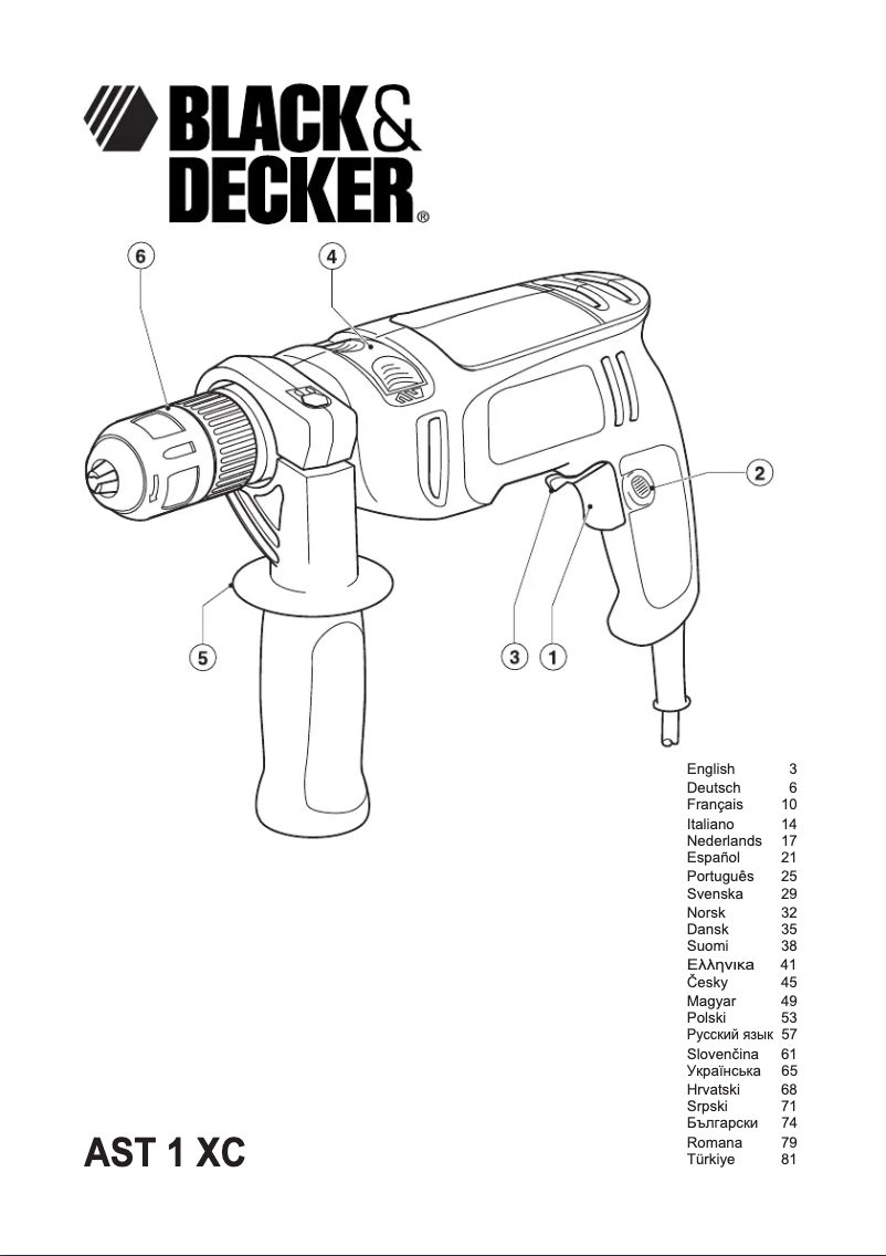 Page 1 de la notice Manuel utilisateur Black & Decker AST1XC