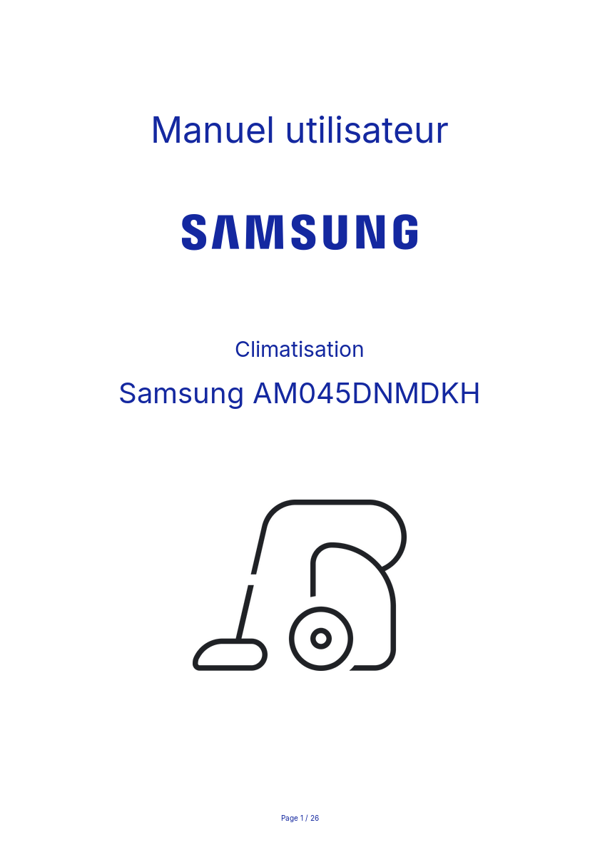 Page n°1 - Manuel utilisateur Samsung AM045DNMDKH