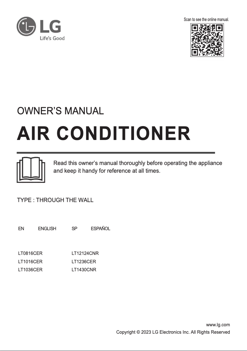 Page 1 de la notice Manuel utilisateur LG LT12124CNR