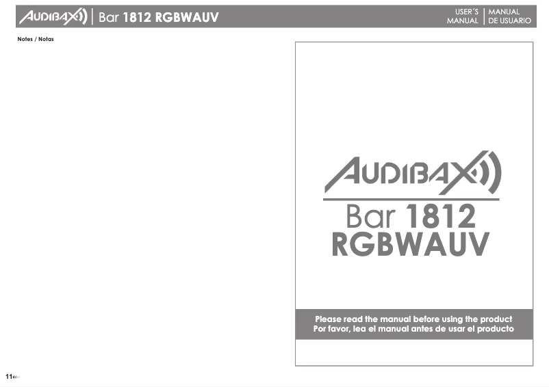 Page 1 de la notice Manuel utilisateur Audibax Bar 1812