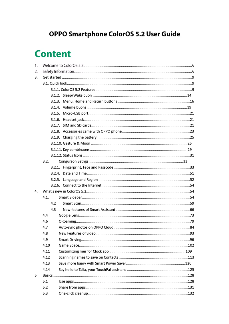 Imagen de la primera página del manual del dispositivo A5s