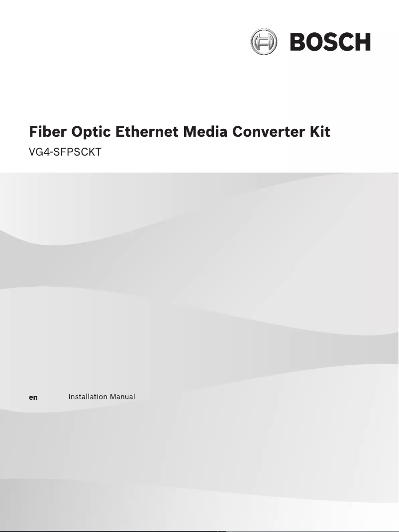 Page n°1 - Manuel utilisateur Bosch VG4‑SFPSCKT