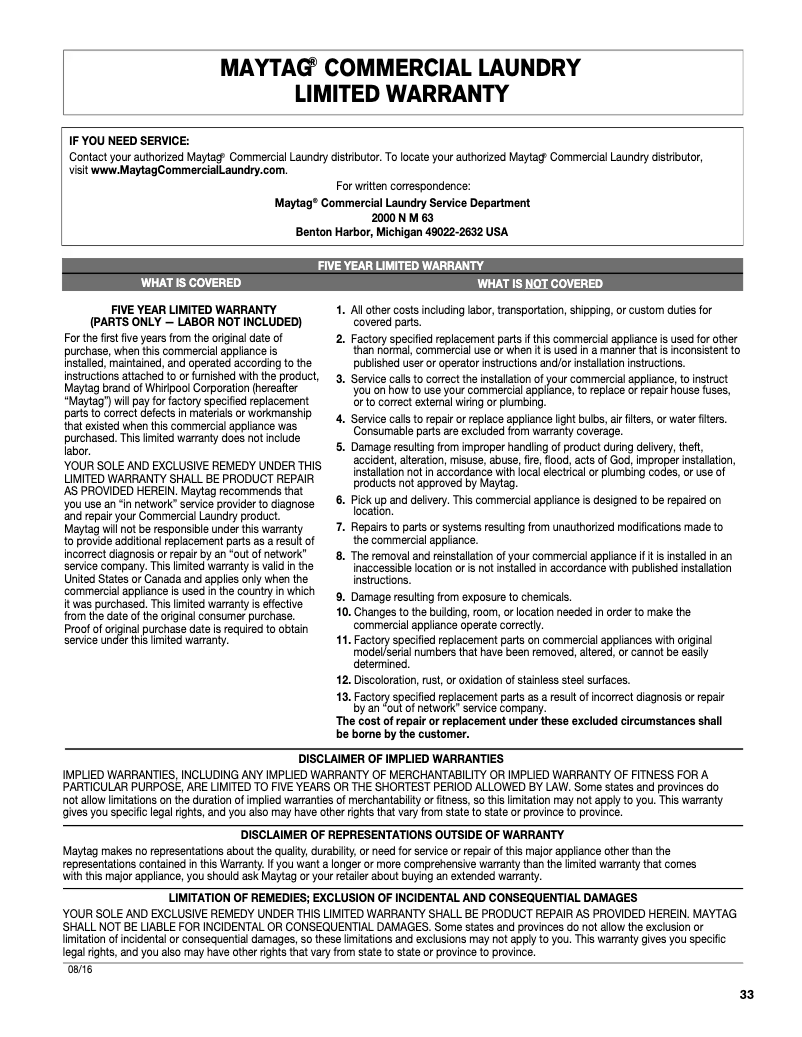 Page n°1 - Mode d'emploi Maytag MDE20PRAYW