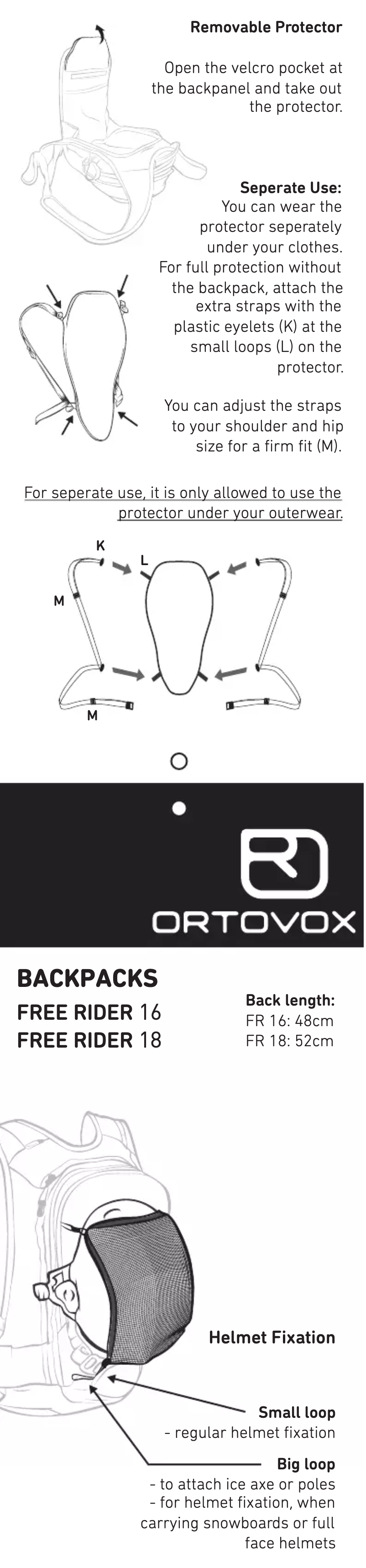 Página 1 del manual Manual de usuario Ortovox Free Rider 16