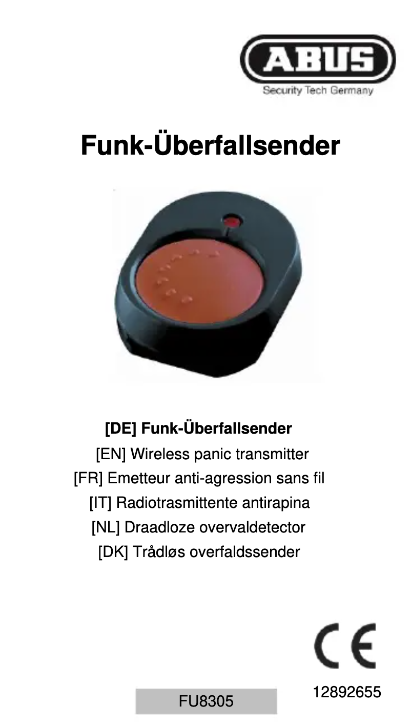 Page n°1 - Manuel utilisateur Abus FU8305