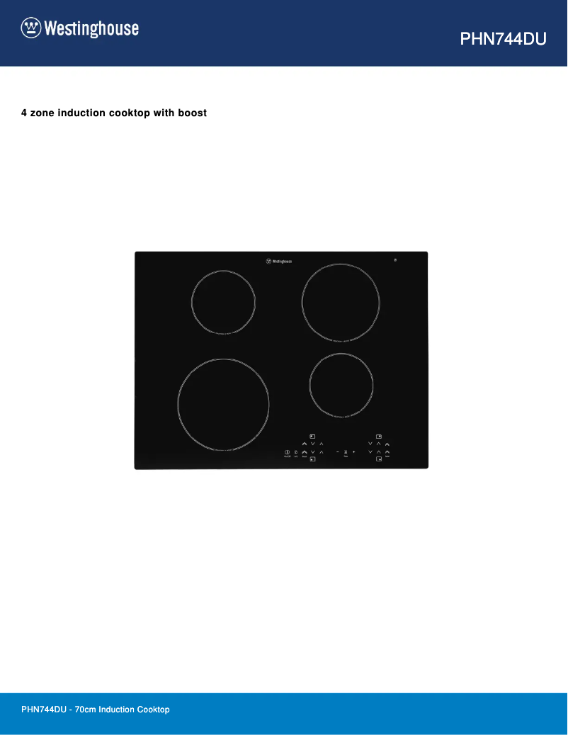 Page n°1 - Fiche technique Westinghouse PHN744DU