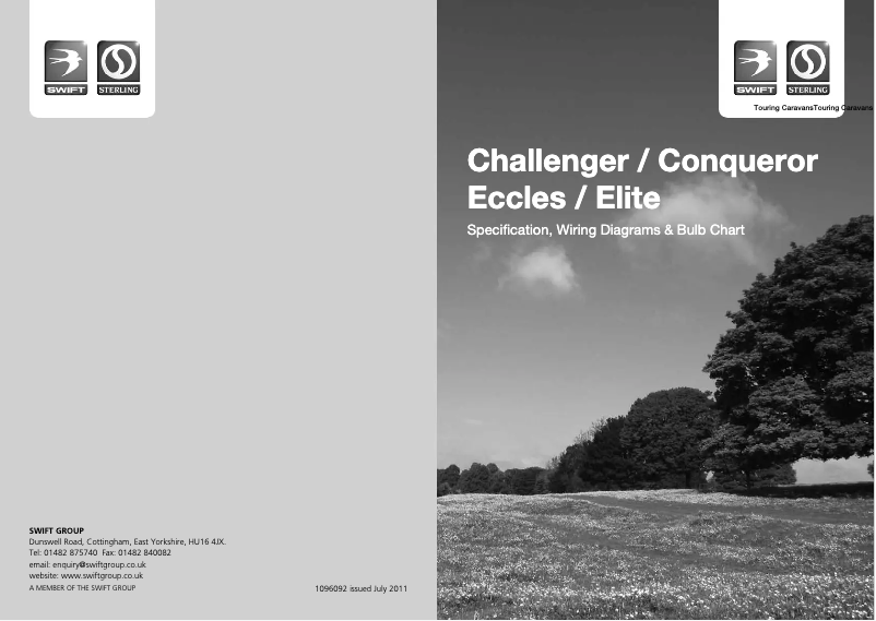 Page 1 de la notice Manuel utilisateur Swift Challenger (2012)