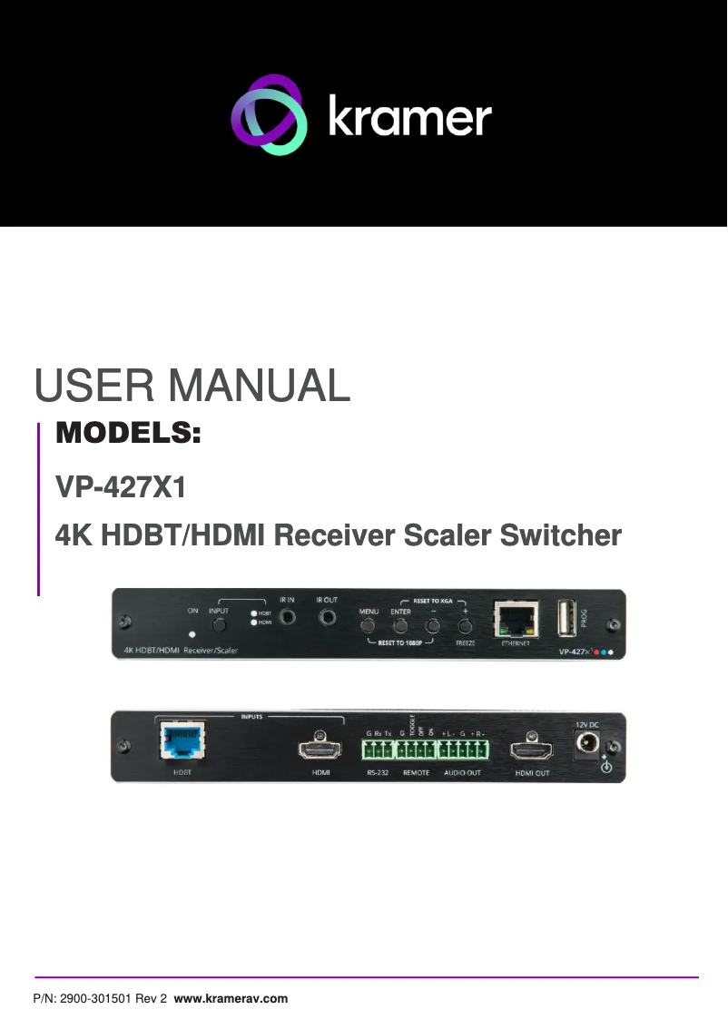 Image de la première page du manuel de l'appareil VP-427X1