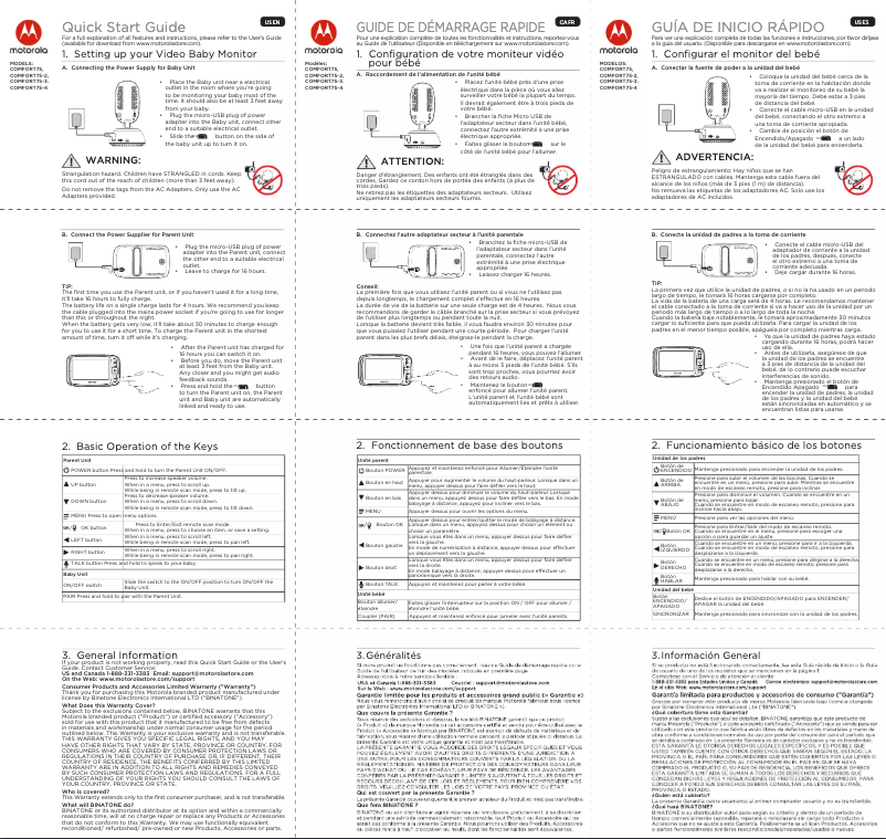 Página 1 del manual Manual de usuario Motorola Comfort 75