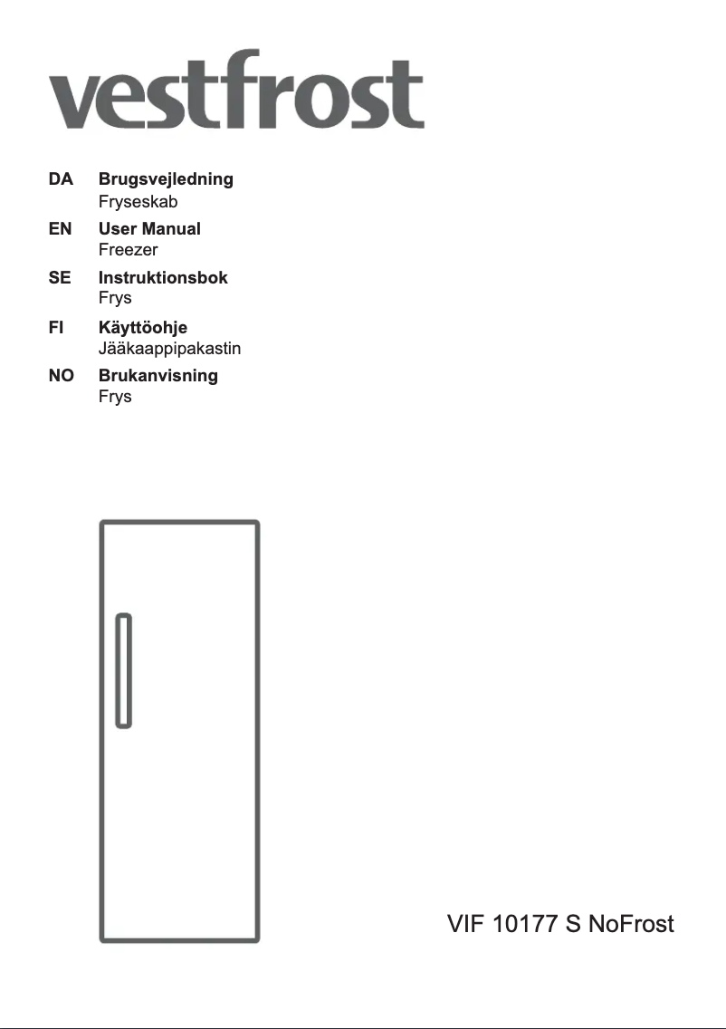 Page 1 de la notice Manuel utilisateur Vestfrost VIF 10177 S NoFrost