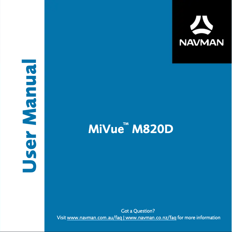 Image de la première page du manuel de l'appareil MiVue M820D
