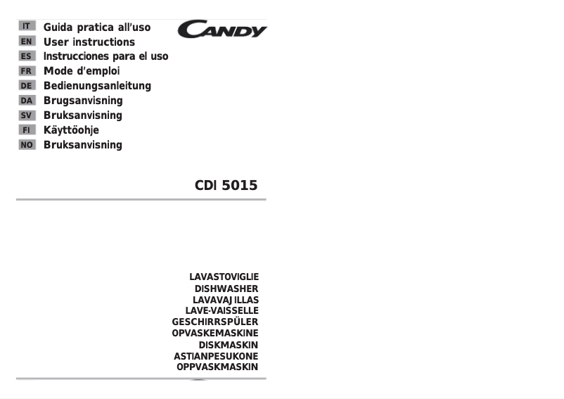 Page n°1 - Manuel utilisateur Candy CDI 5015 S