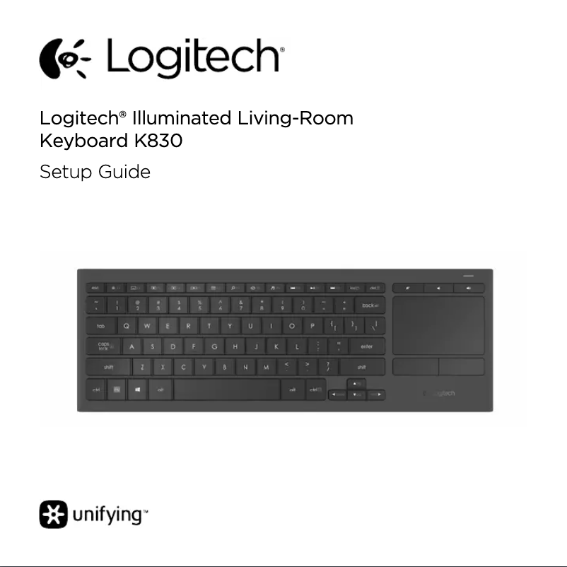 Page n°1 - Manuel utilisateur Logitech Illuminated Living-Room Keyboard K830