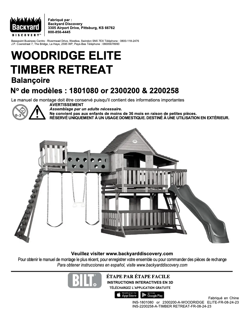 Page 1 of the manual User Manual Backyard Discovery Woodridge